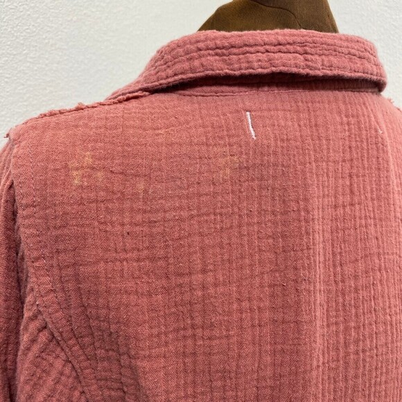 Free People Gauze Silver Lining Balloon Sleeve Shirt Top XS - Picture 9 of 10